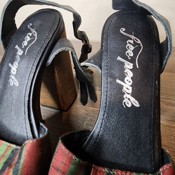 Free People Sandals Platform Block Heel Peep Toe Women's Size 6 Ankle strap - Picture 4 of 12